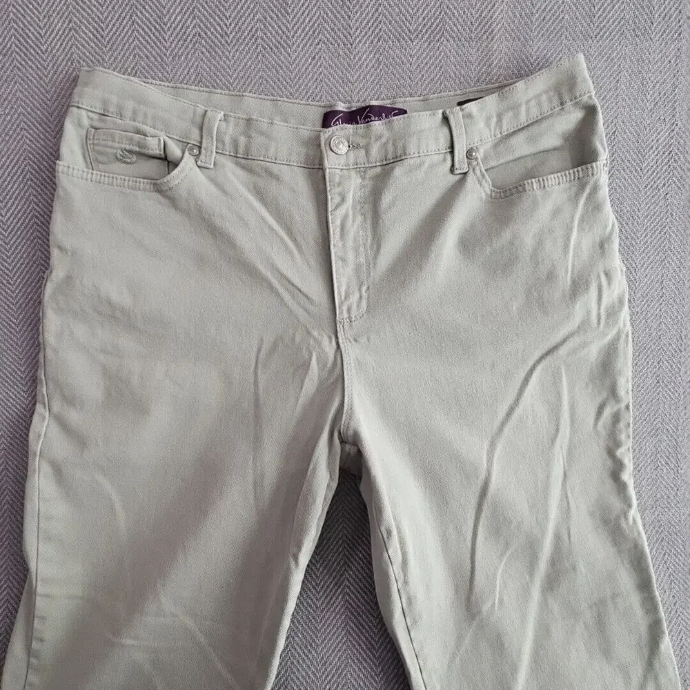 Gloria Vanderbilt Jeans Women's Size 16 Light Wash Olive Amanda Straight Stretch
